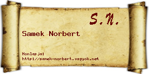 Samek Norbert névjegykártya