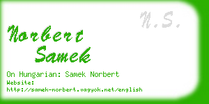 norbert samek business card